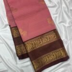 Premium Semi Silk Saree - Baby Pink With Meroon